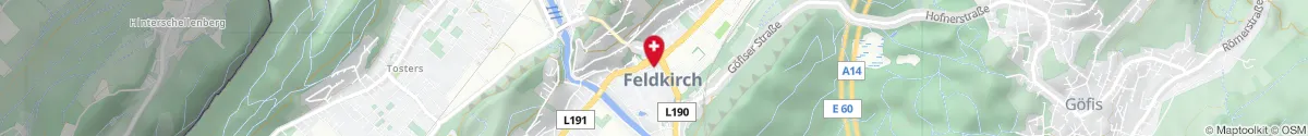 Map representation of the location for Herz-Jesu-Apotheke in 6800 Feldkirch